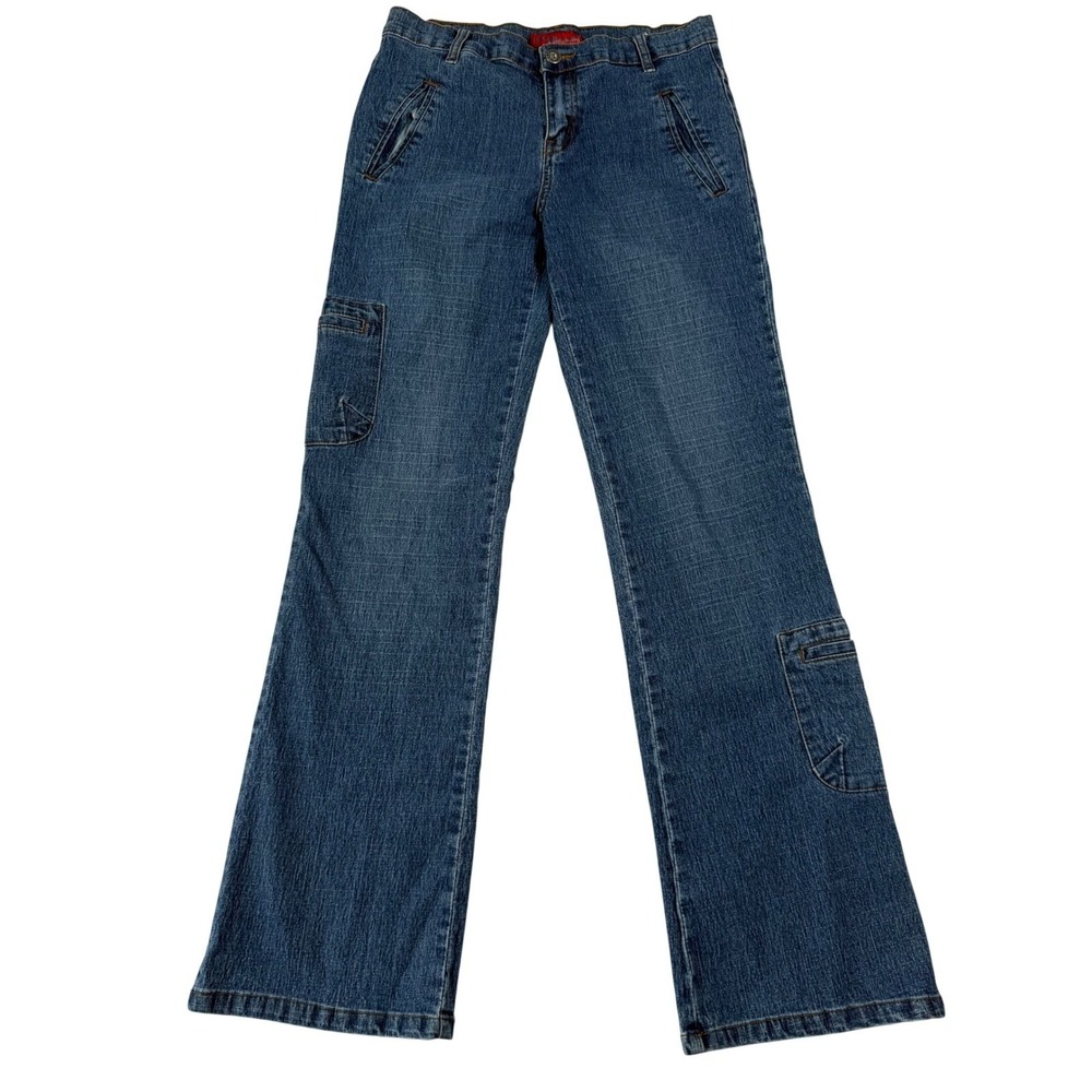 Shakira Jeans Company Vintage Y2K Blue Cargo Flare Jeans Medium Wash Size 11